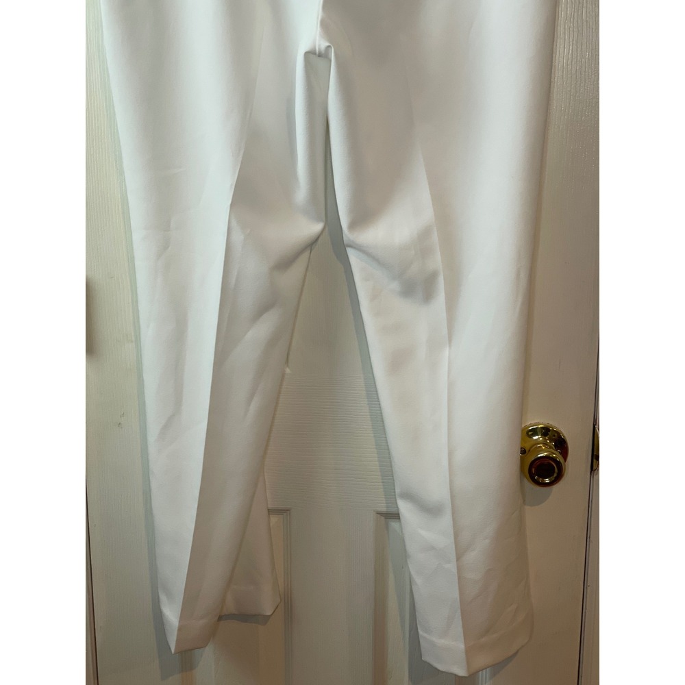 Evan-Picone Dress Pants Womens 14 White Straight Leg Flat Front Black Label Chic - Picture 9 of 16
